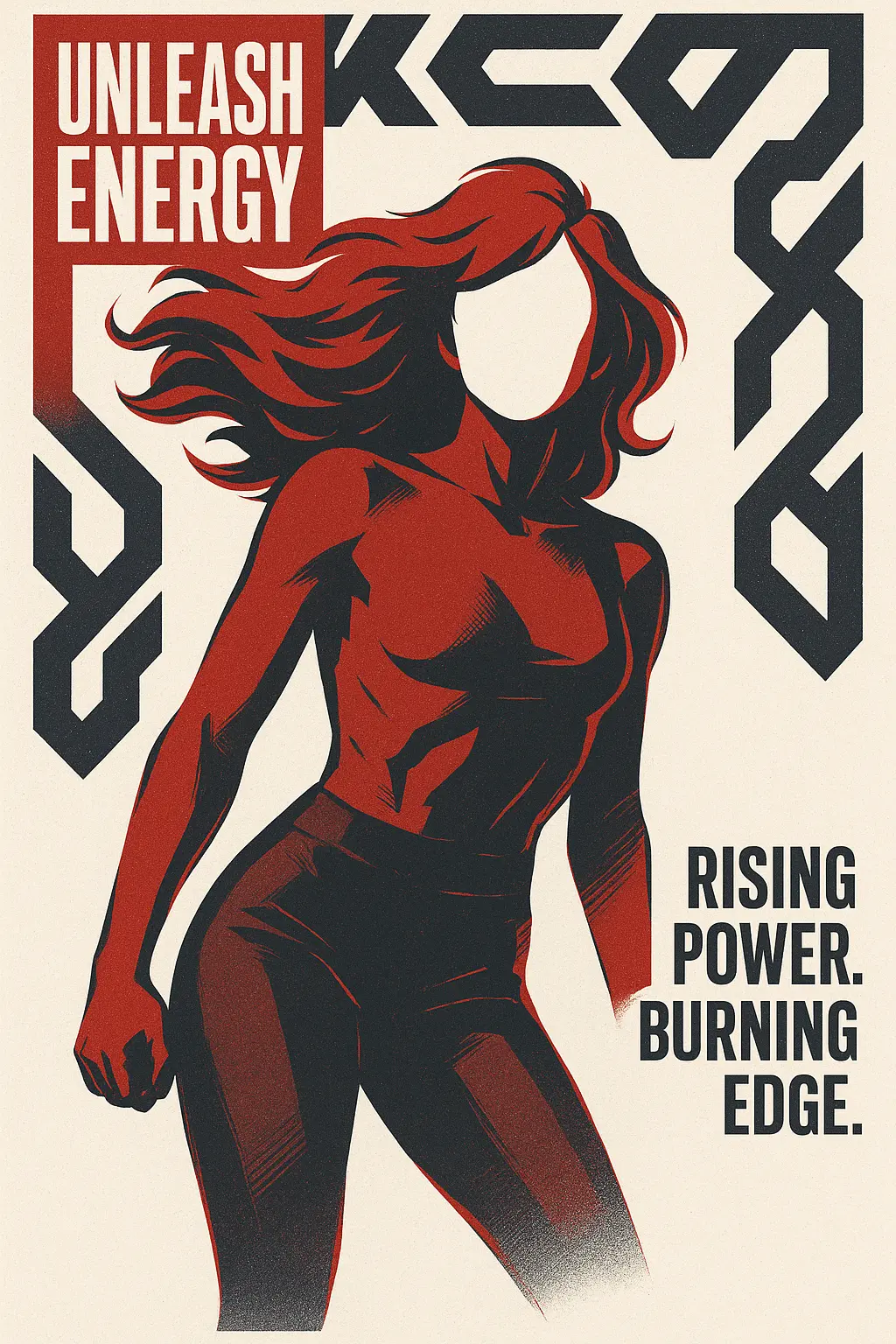 Cool Poster template with bold woman and red hair