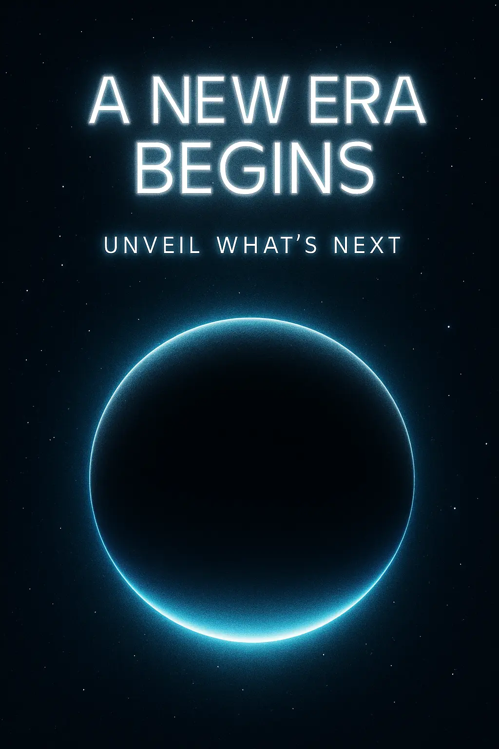 Cool Poster template with glowing text and a blue-lit planet