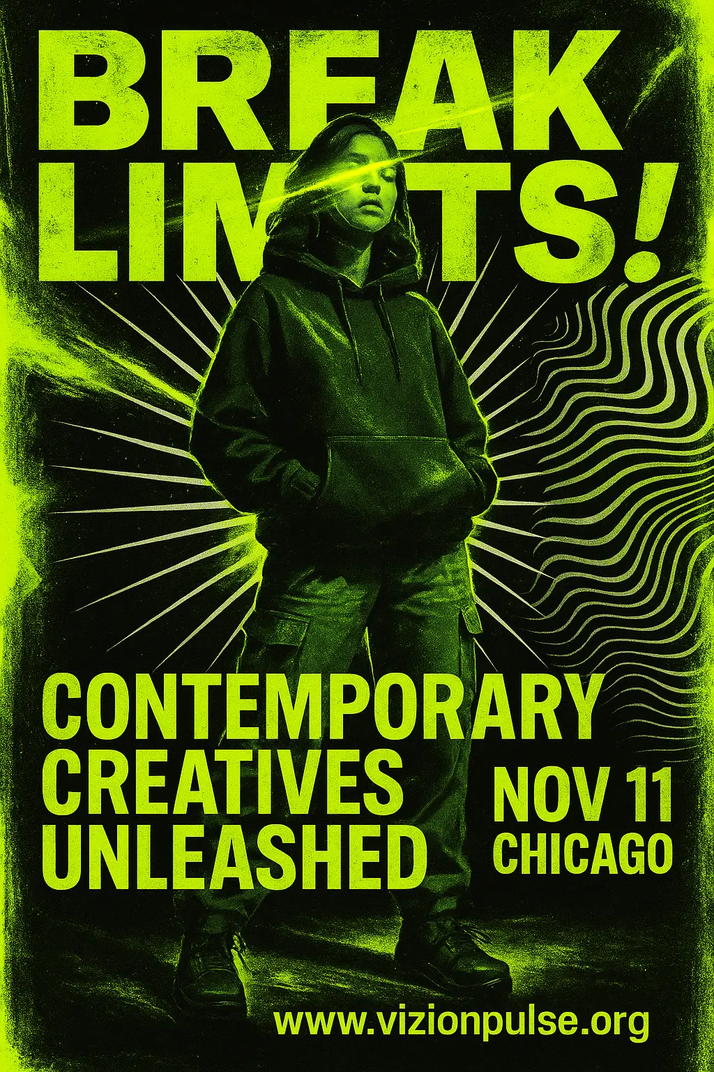 Cool Poster template featuring bold art with neon and streetwear style