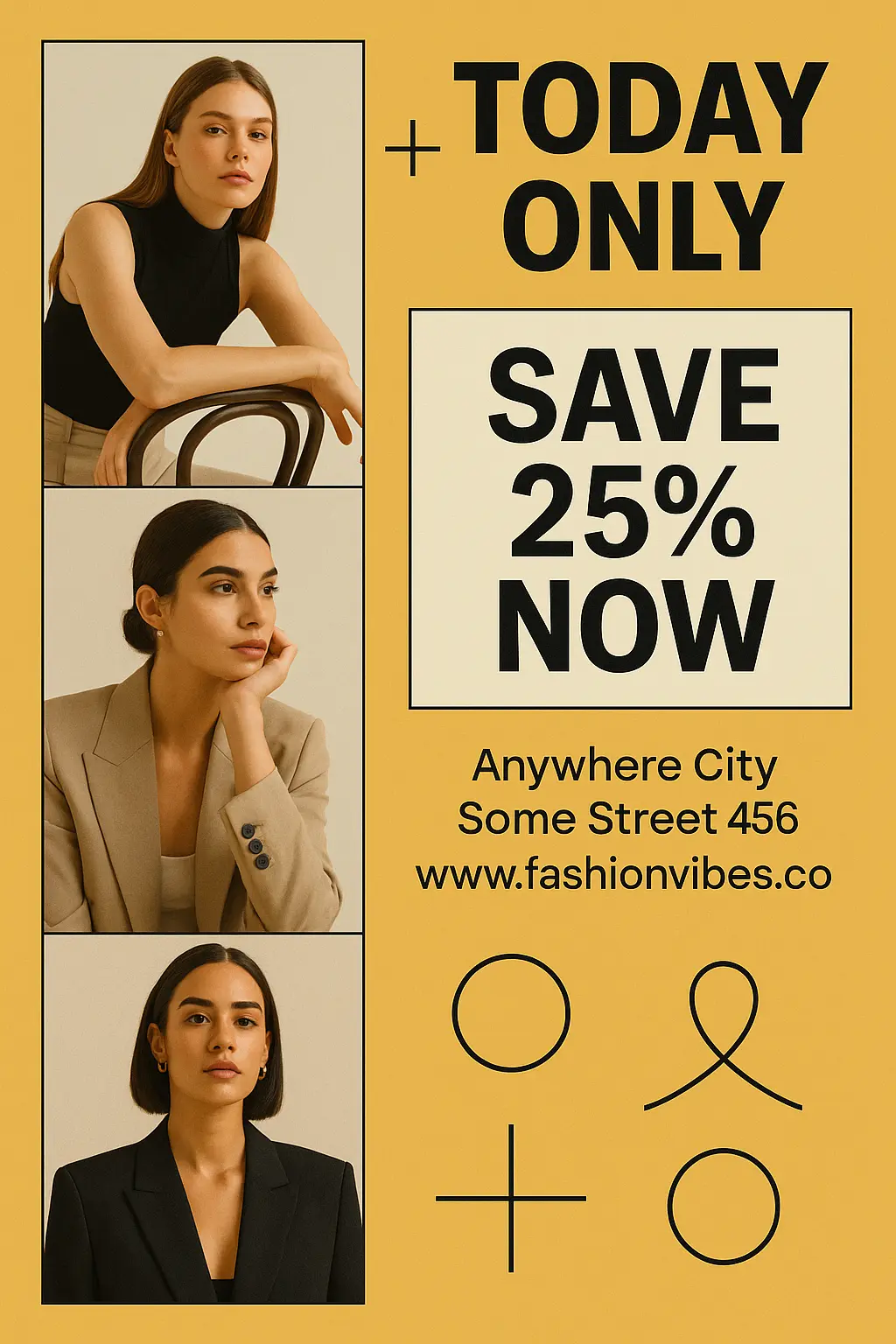 Cool Poster template with fashion portraits and modern text layout