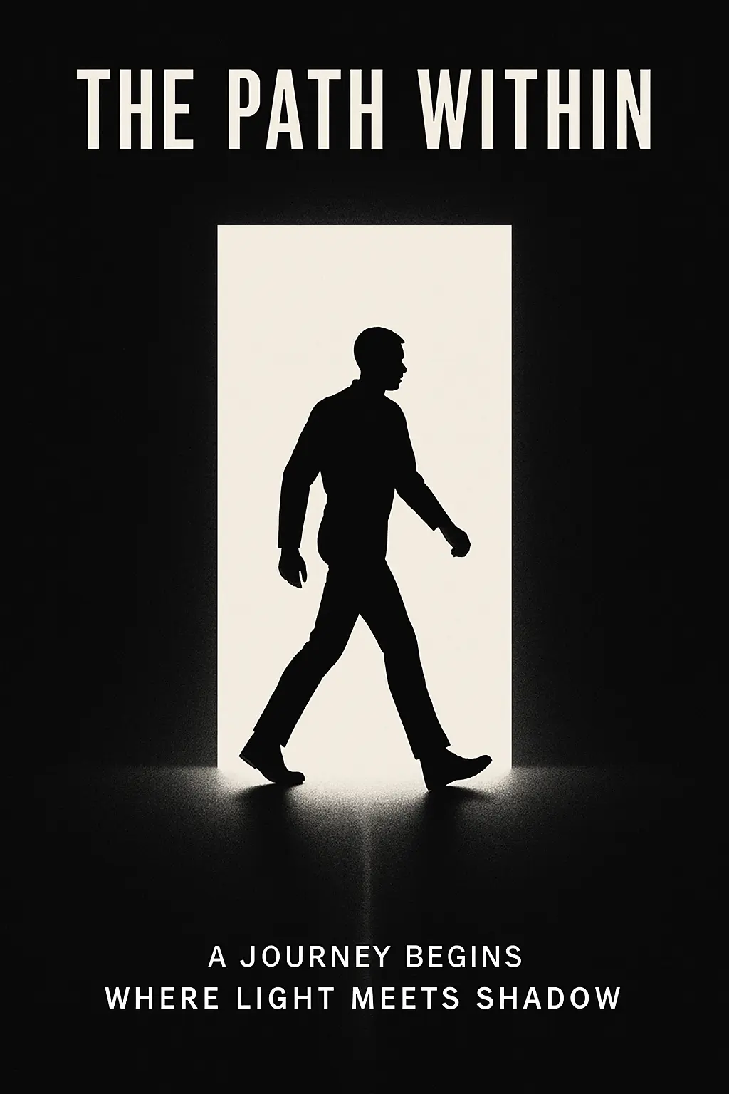 Cool Poster template with glowing doorway and silhouetted figure