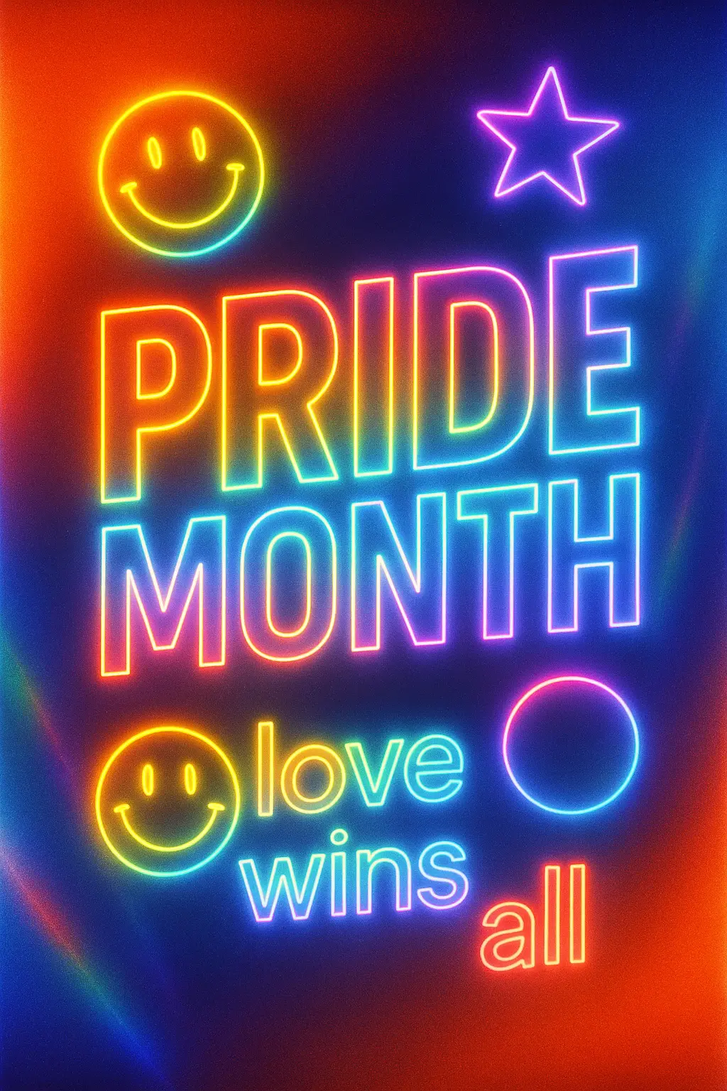 Cool Poster template with neon typography and vibrant gradient