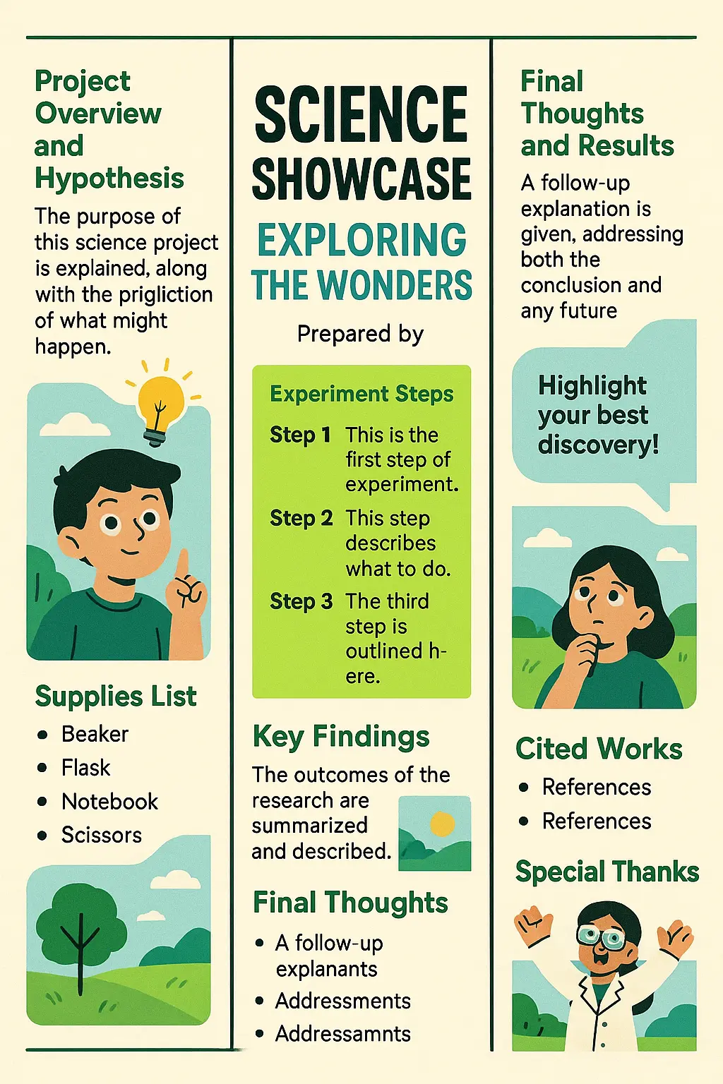 Cool Poster template for science fair project layout