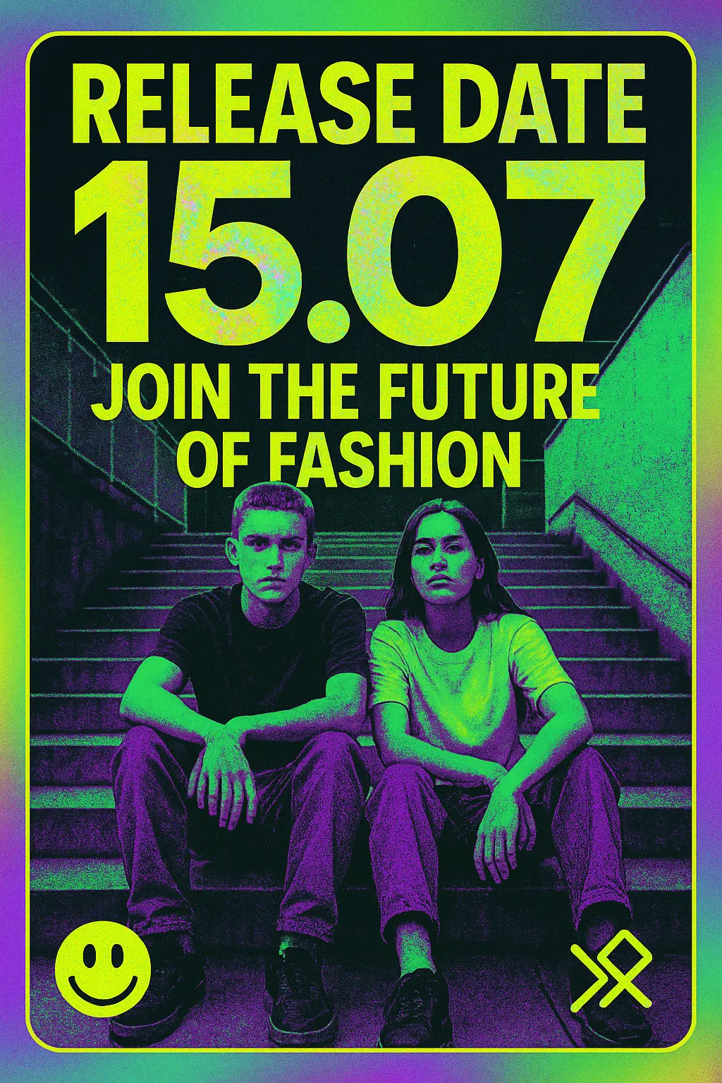 Cool Poster template with urban streetwear vibe featuring two individuals on stairs