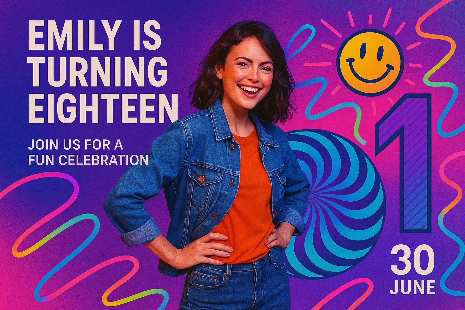 Cool Poster template with pastel gradient and bold summer text