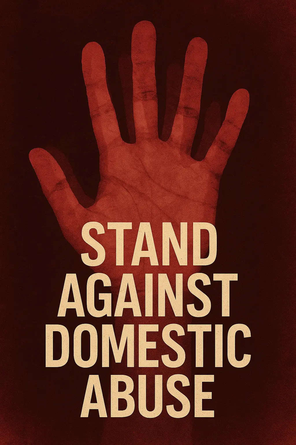 Domestic Violence Poster template showing girl threatened by pointing hand