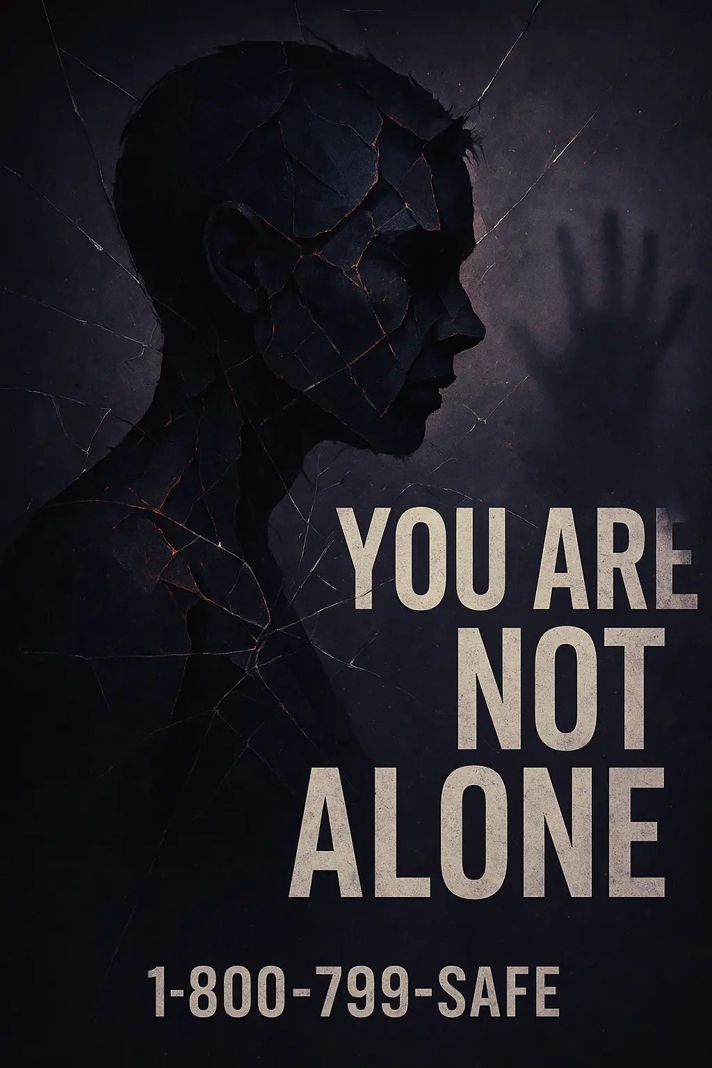 Domestic Violence Poster template with silenced woman and urgent message