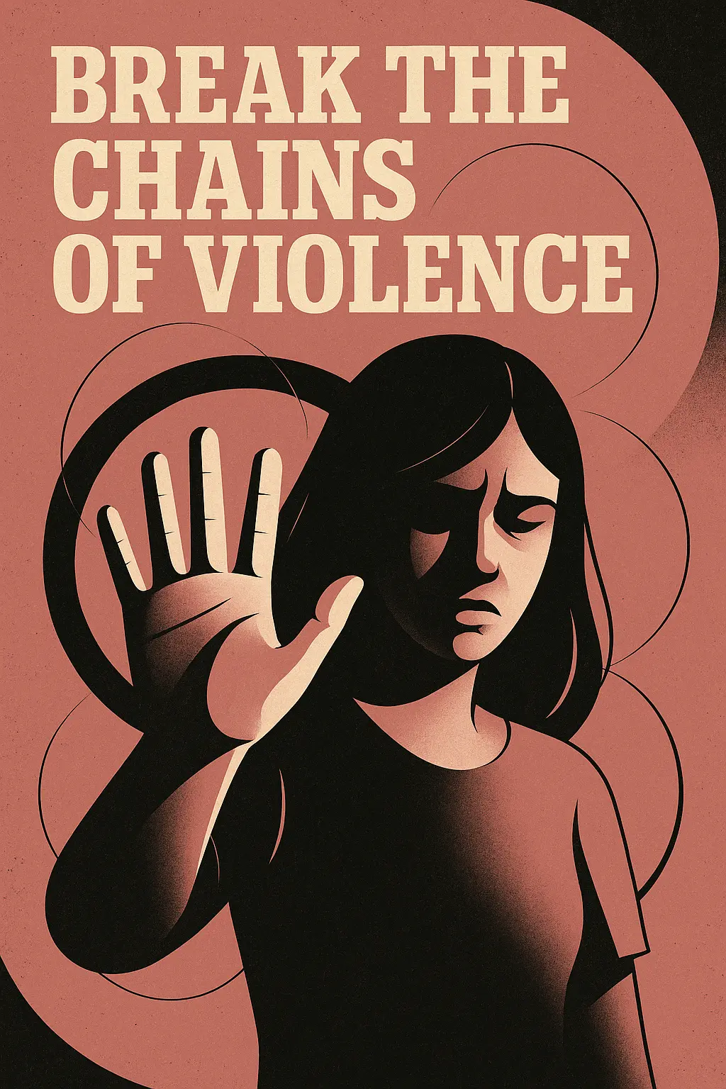 Domestic Violence Poster template with bold illustration and protest message