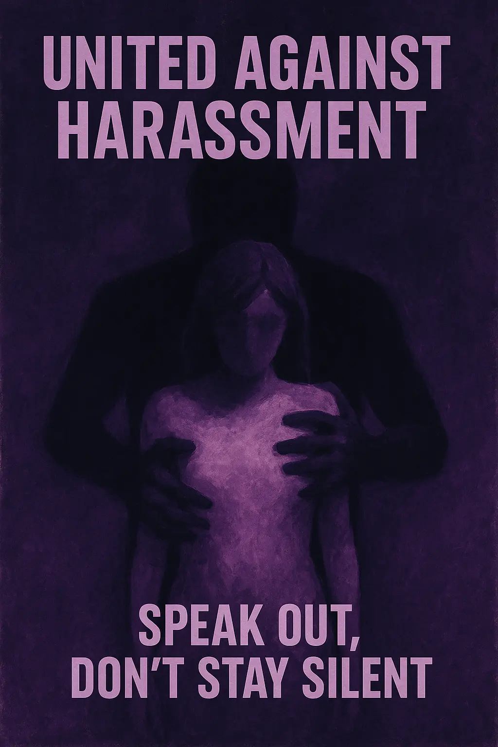 Domestic Violence Poster template with handprint and 'STOP ABUSE' message
