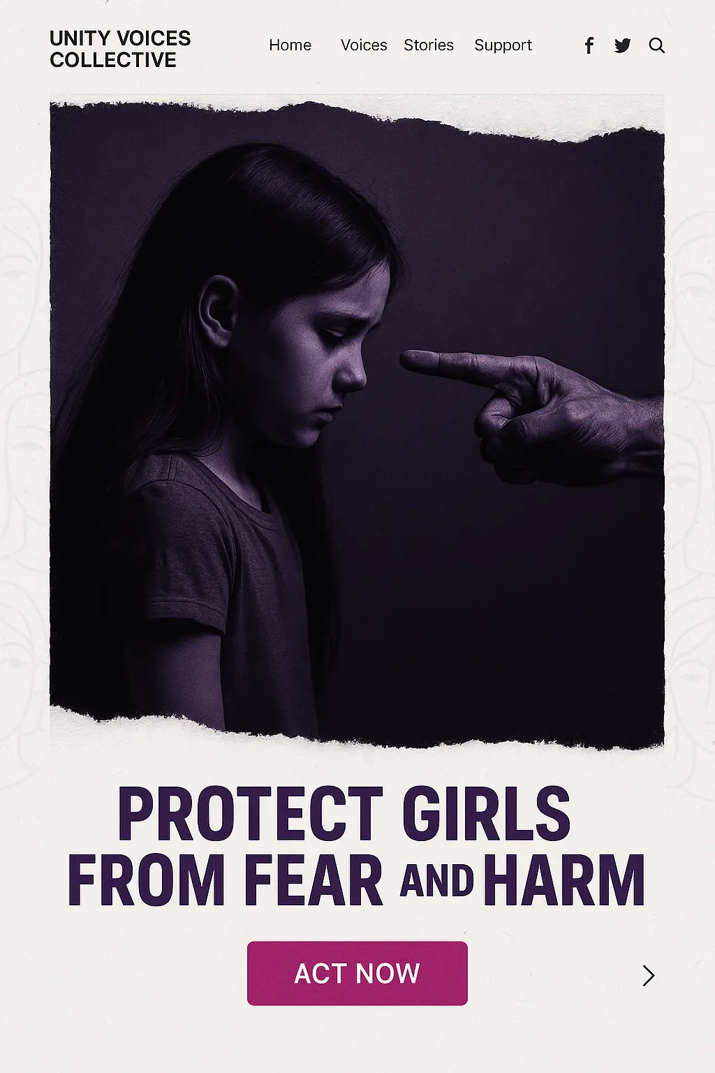 Domestic Violence Poster template with united women and bold message