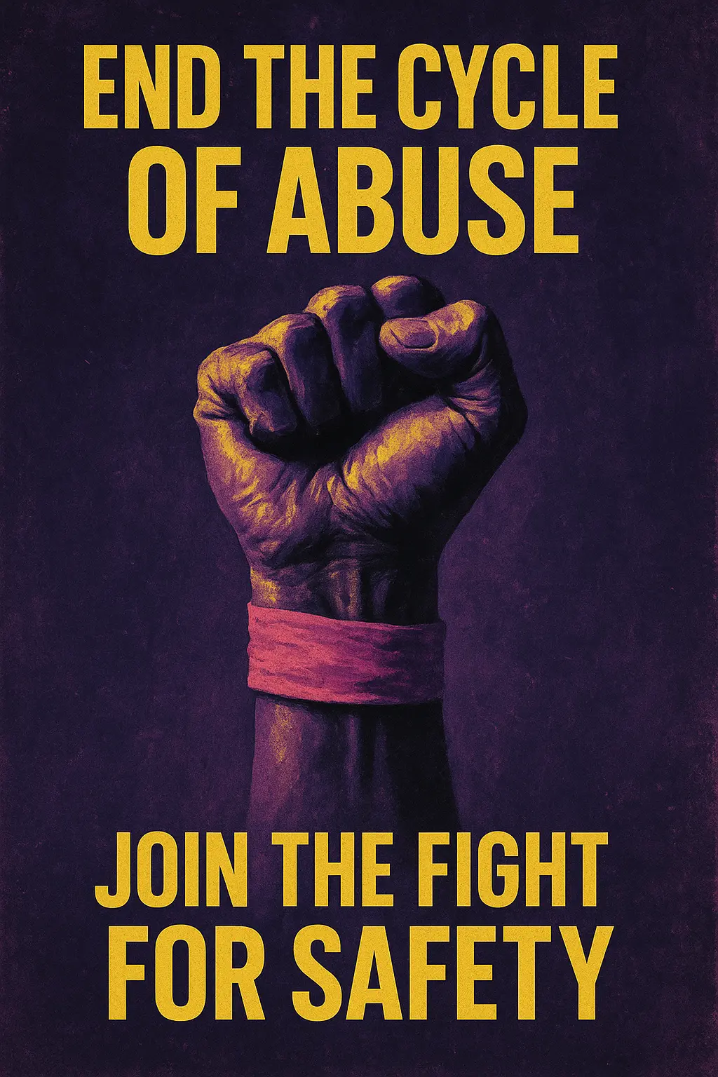 Domestic Violence Poster template featuring a woman in distress with hands covering her face