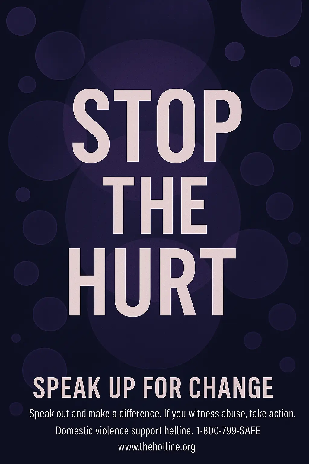 Domestic Violence Poster template with hands raised against violence