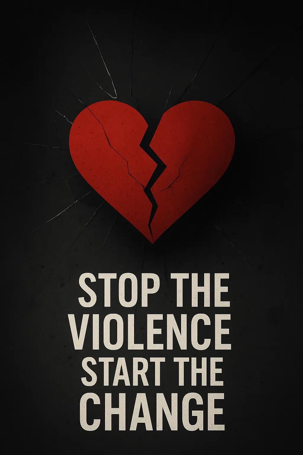 Monochrome Domestic Violence Poster template with distressed woman and red accent
