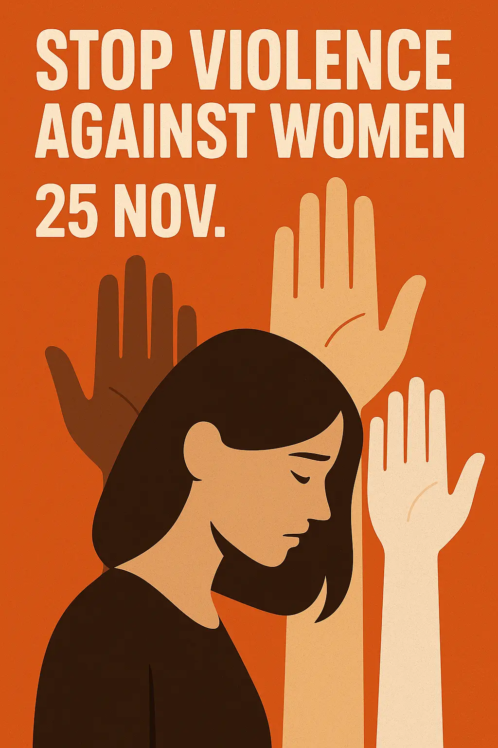 Domestic Violence Poster template featuring broken silhouette and red highlights