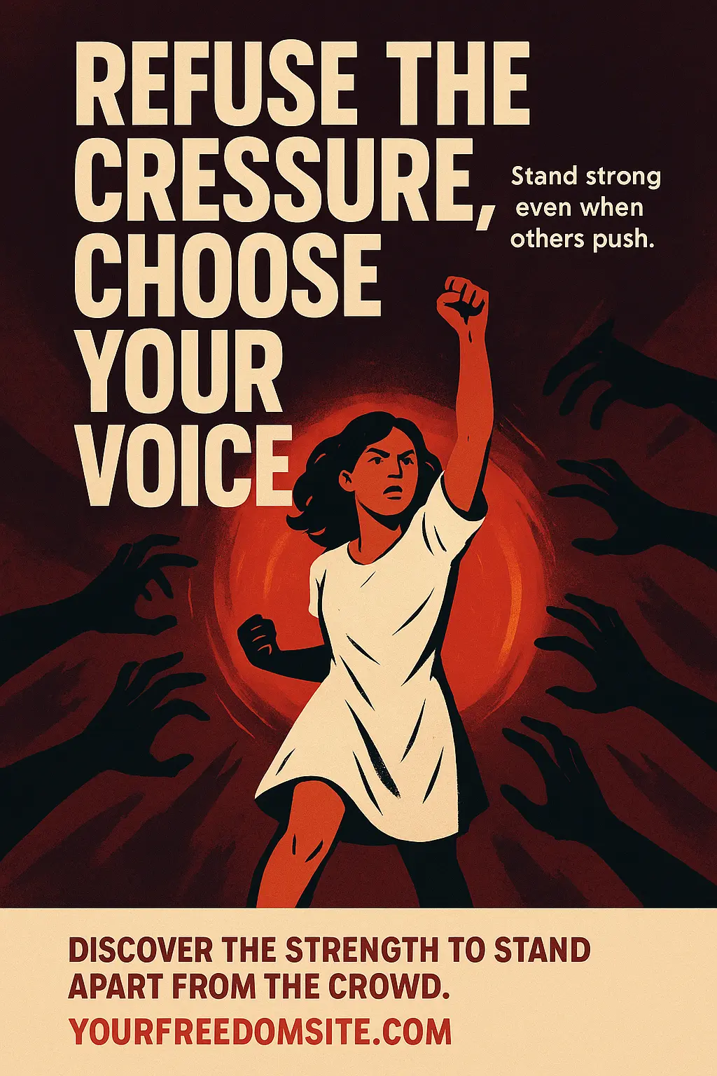 Empowering Drug-Free Poster template with bold slogan and resistance imagery