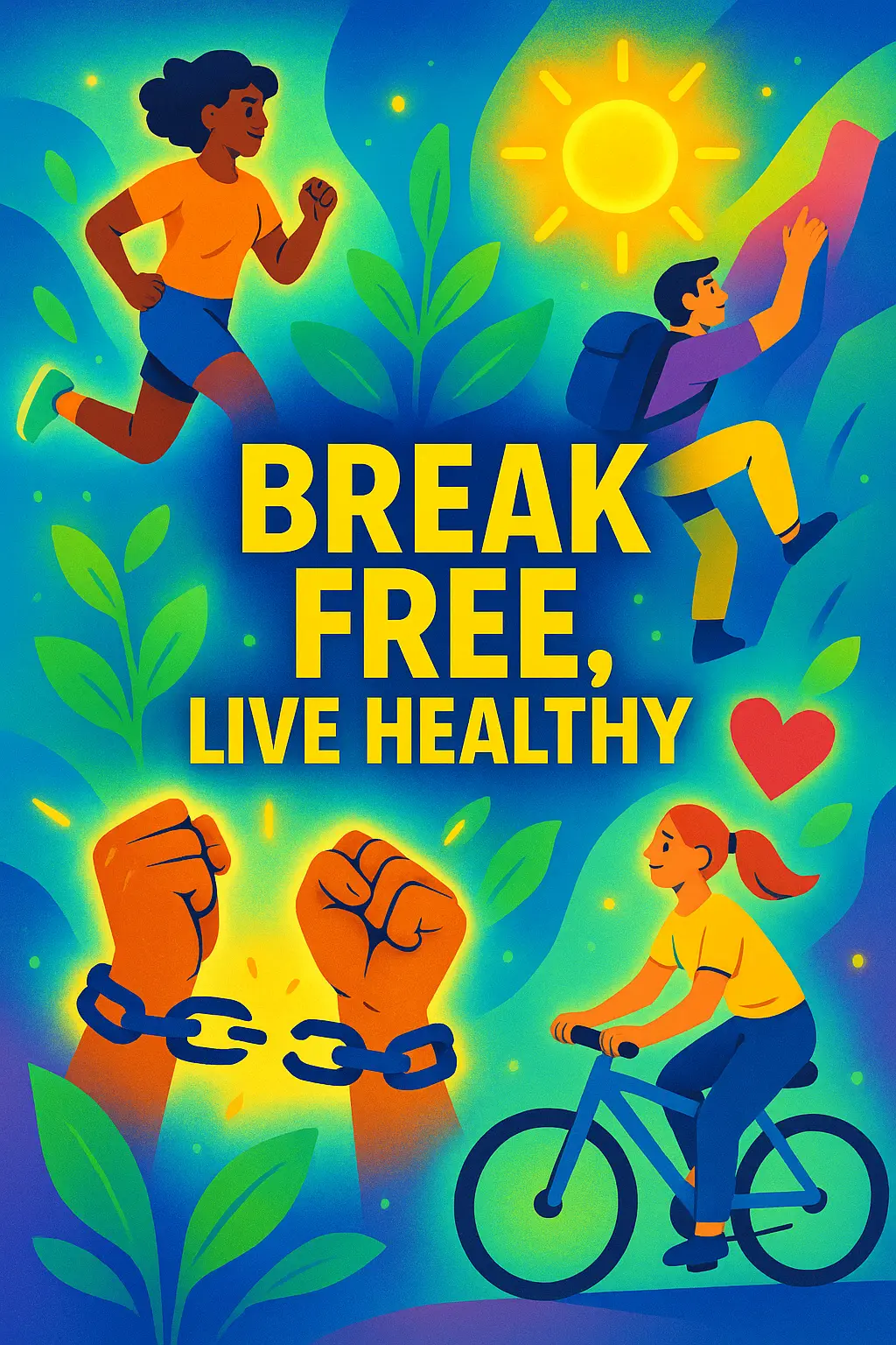 Drug-Free Poster template promoting freedom, health, and empowerment