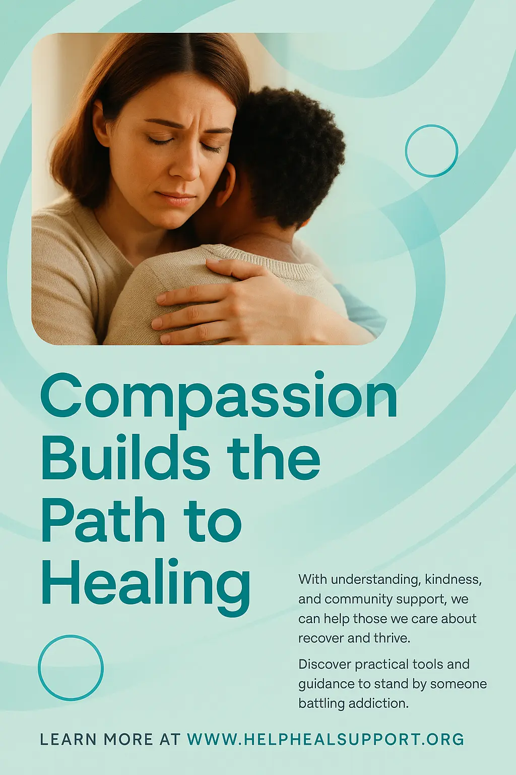 Modern Drug-Free Poster template with hopeful family support theme
