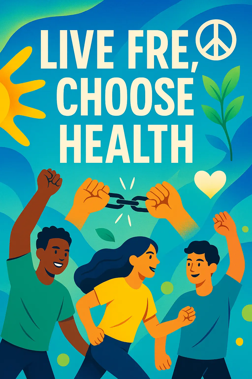 Drug-Free Poster template with vibrant colors and empowering youth imagery