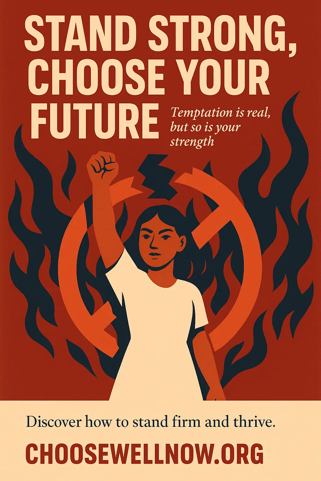 Empowering Drug-Free Poster template with strong central message