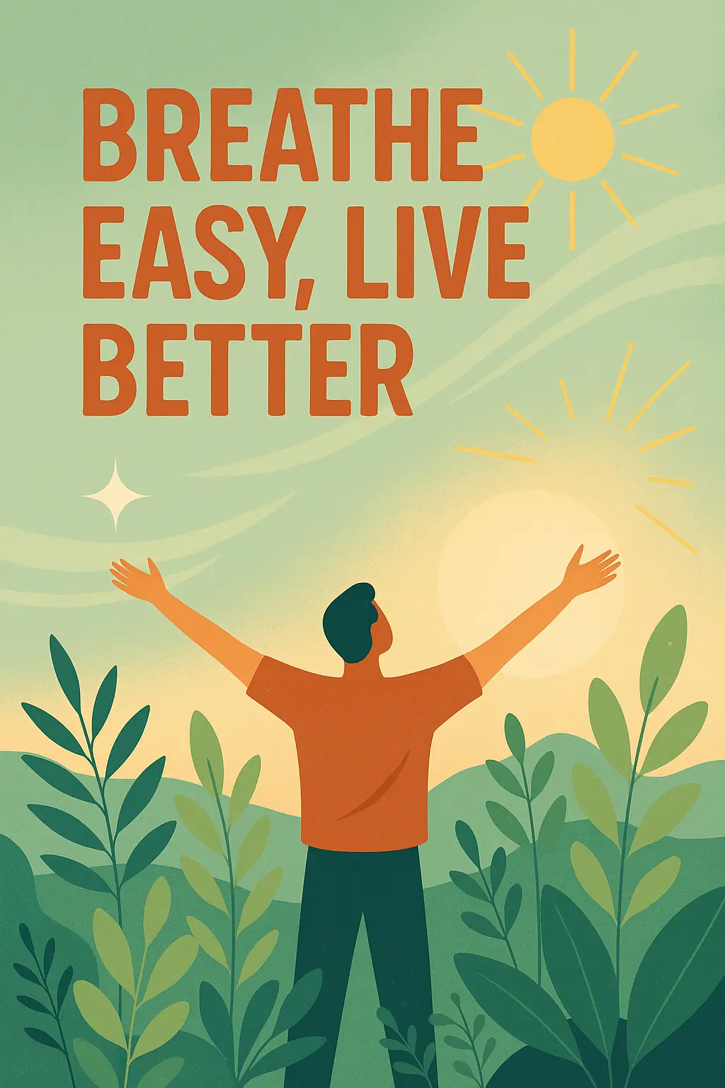 Drug-Free Poster template featuring a person in nature with uplifting colors and empowering slogan.