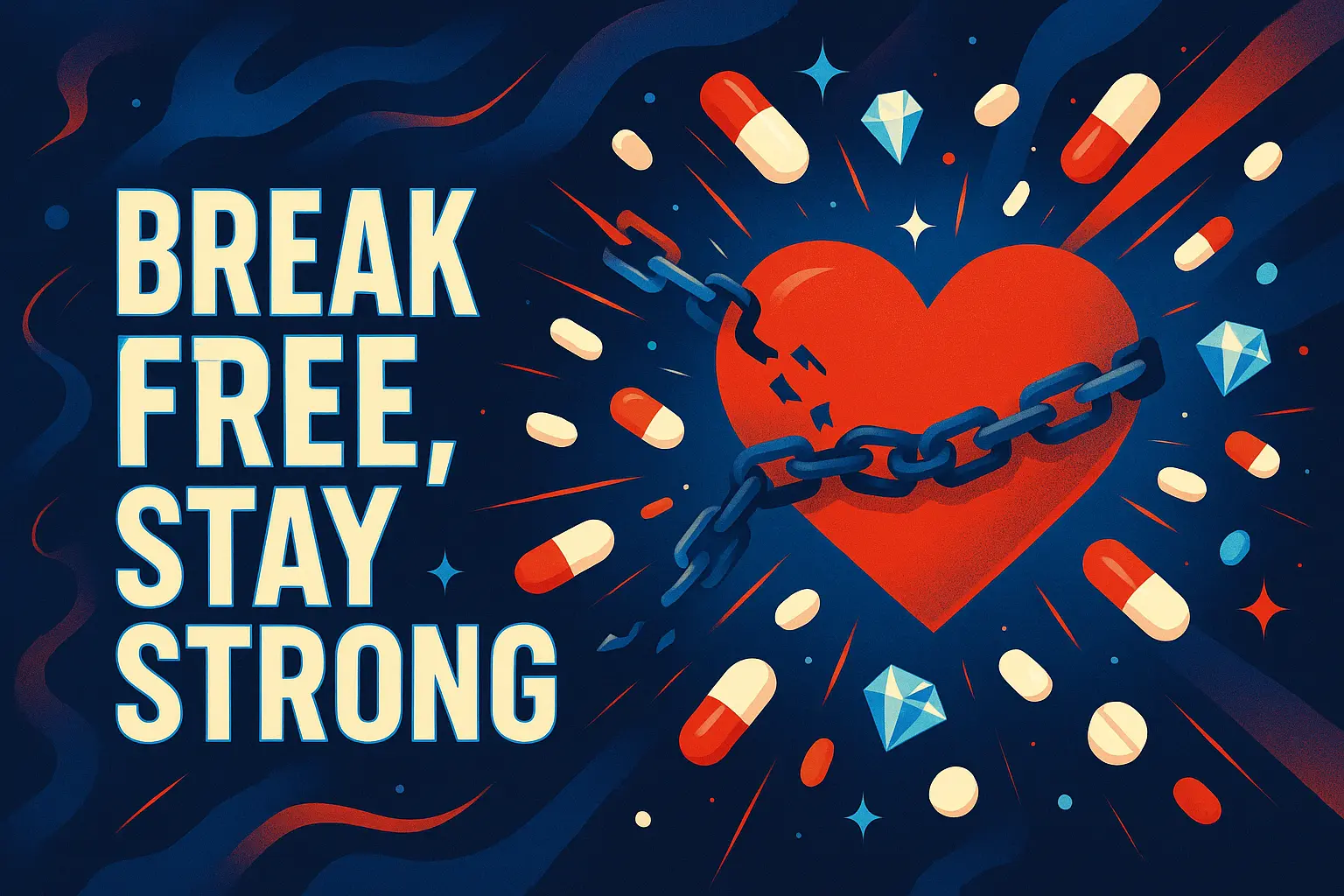 Modern Drug-Free Poster template with teens and anti-drug message