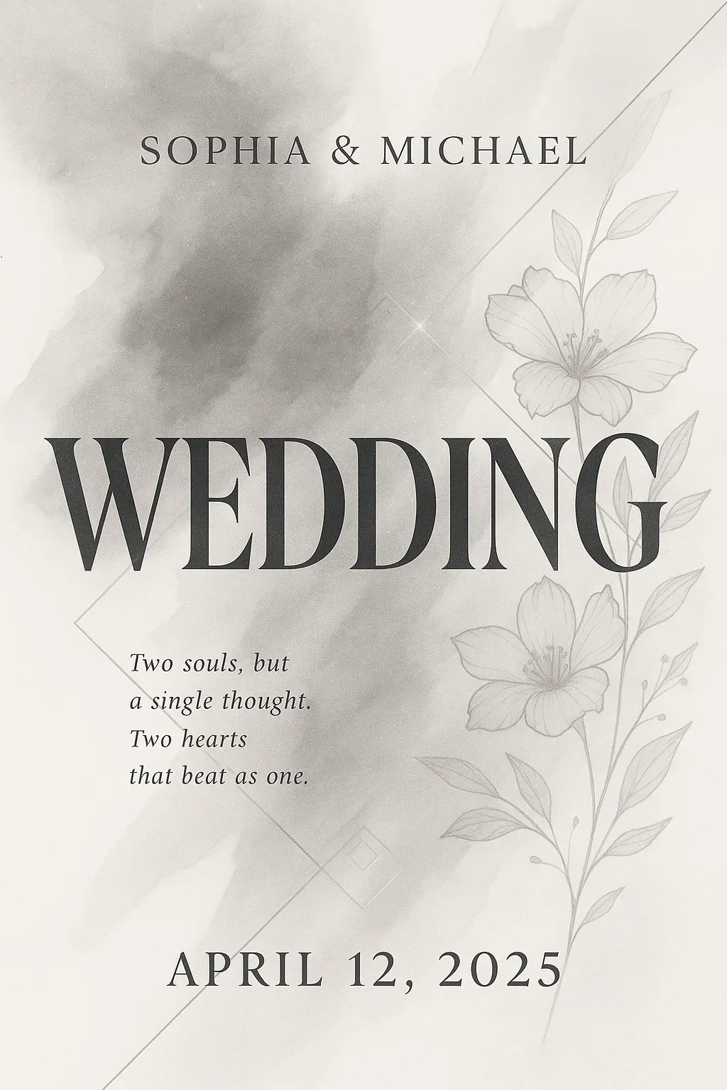 Elegant wedding Event Poster template with minimal design