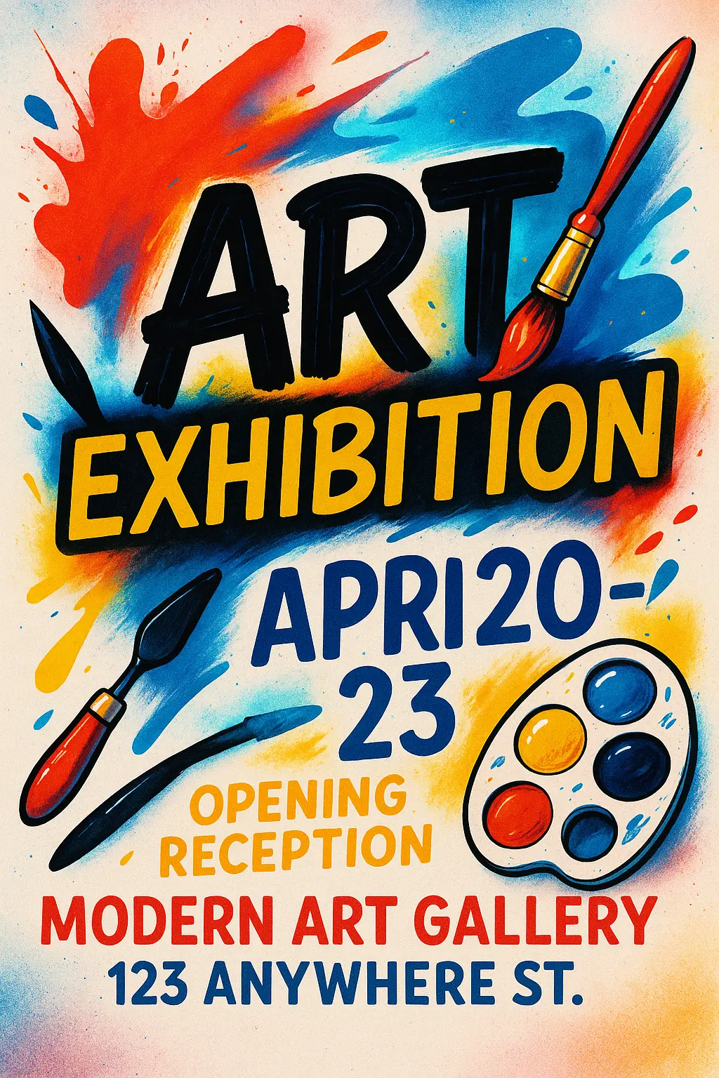 Art Exhibition Event Poster template with vibrant design