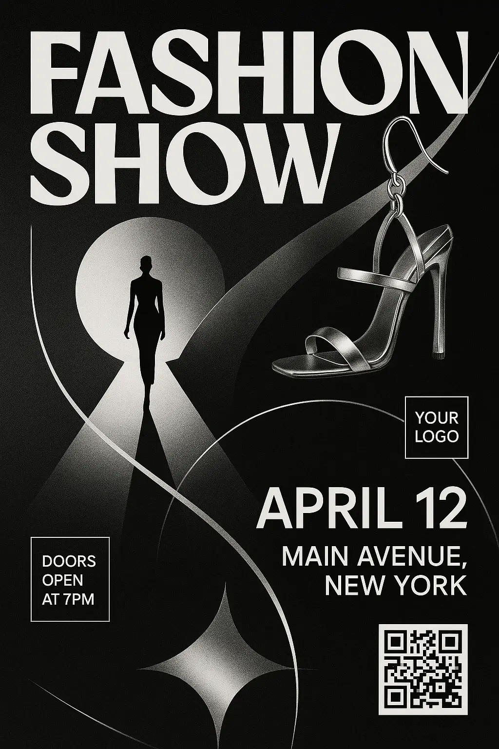 Fashion show Event Poster template with minimalist design and modern elements