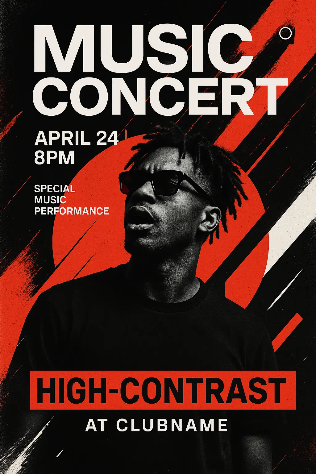Event Poster template for music concert with vibrant design