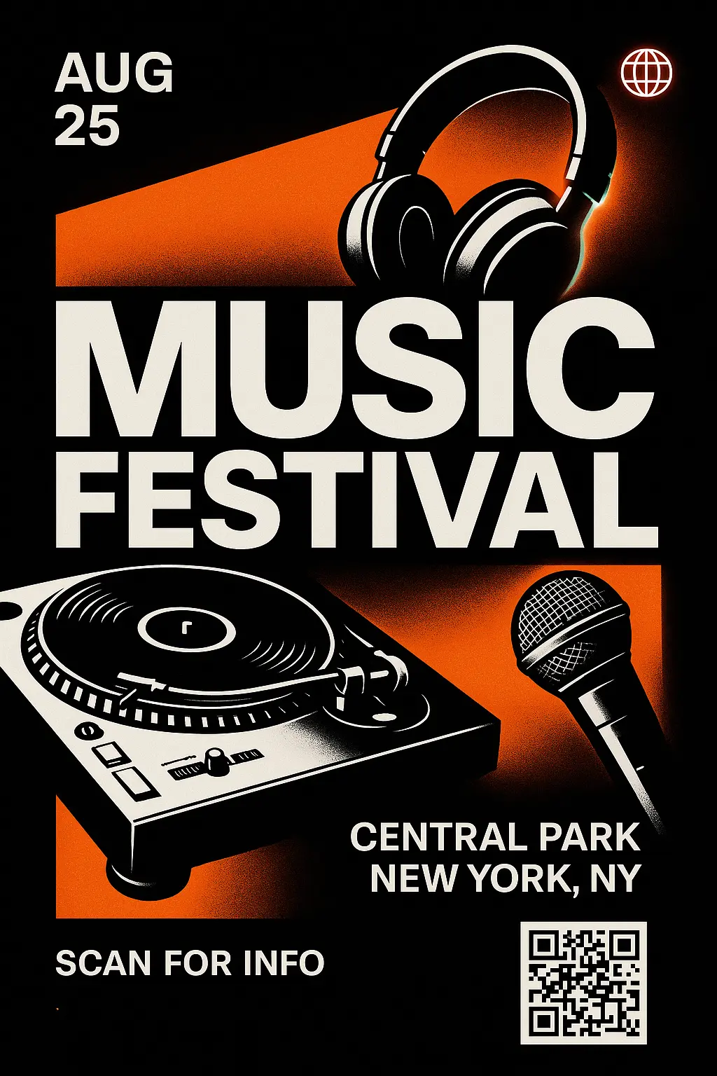 Event Poster template with modern music festival theme