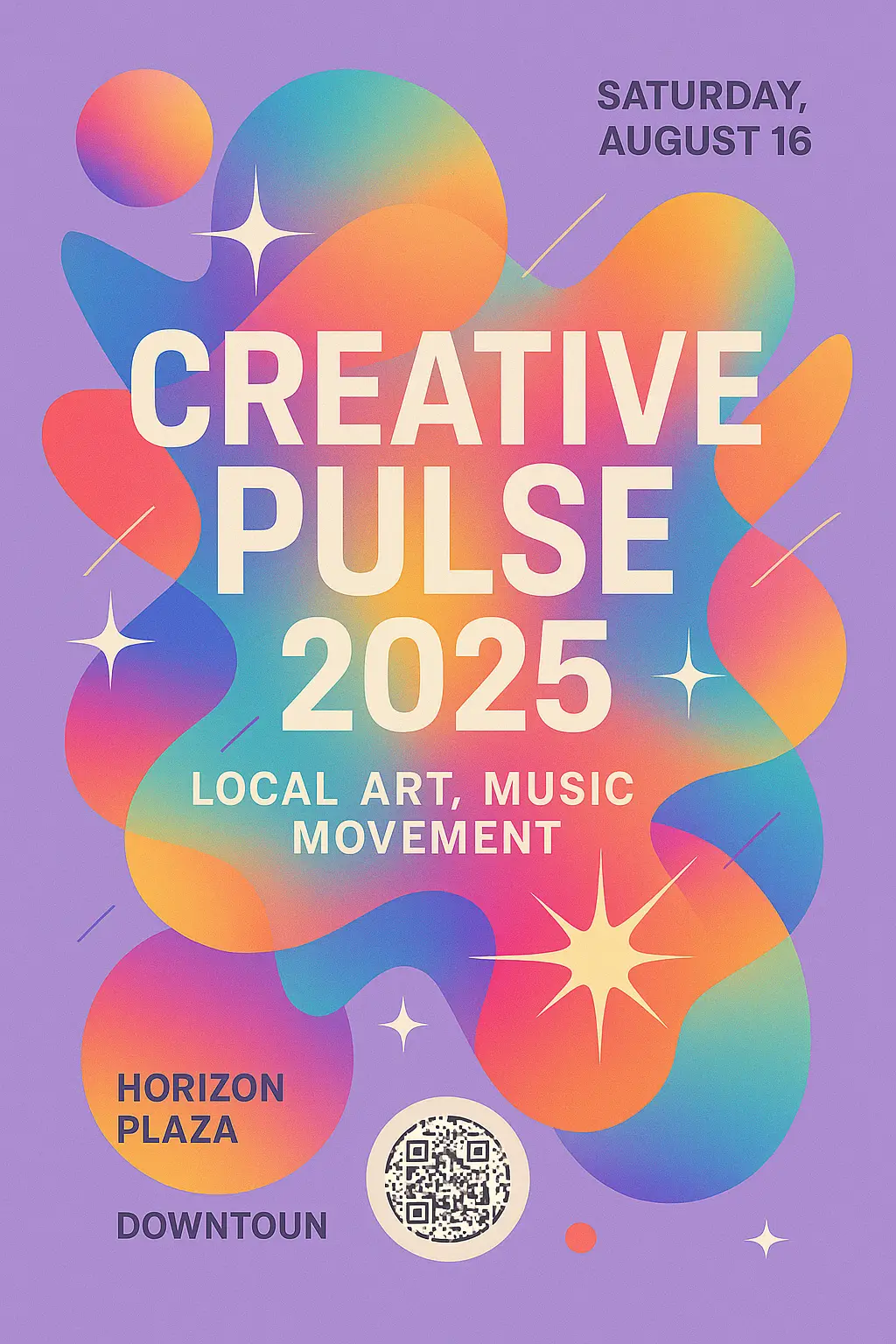 Event Poster template with abstract shapes and vibrant colors