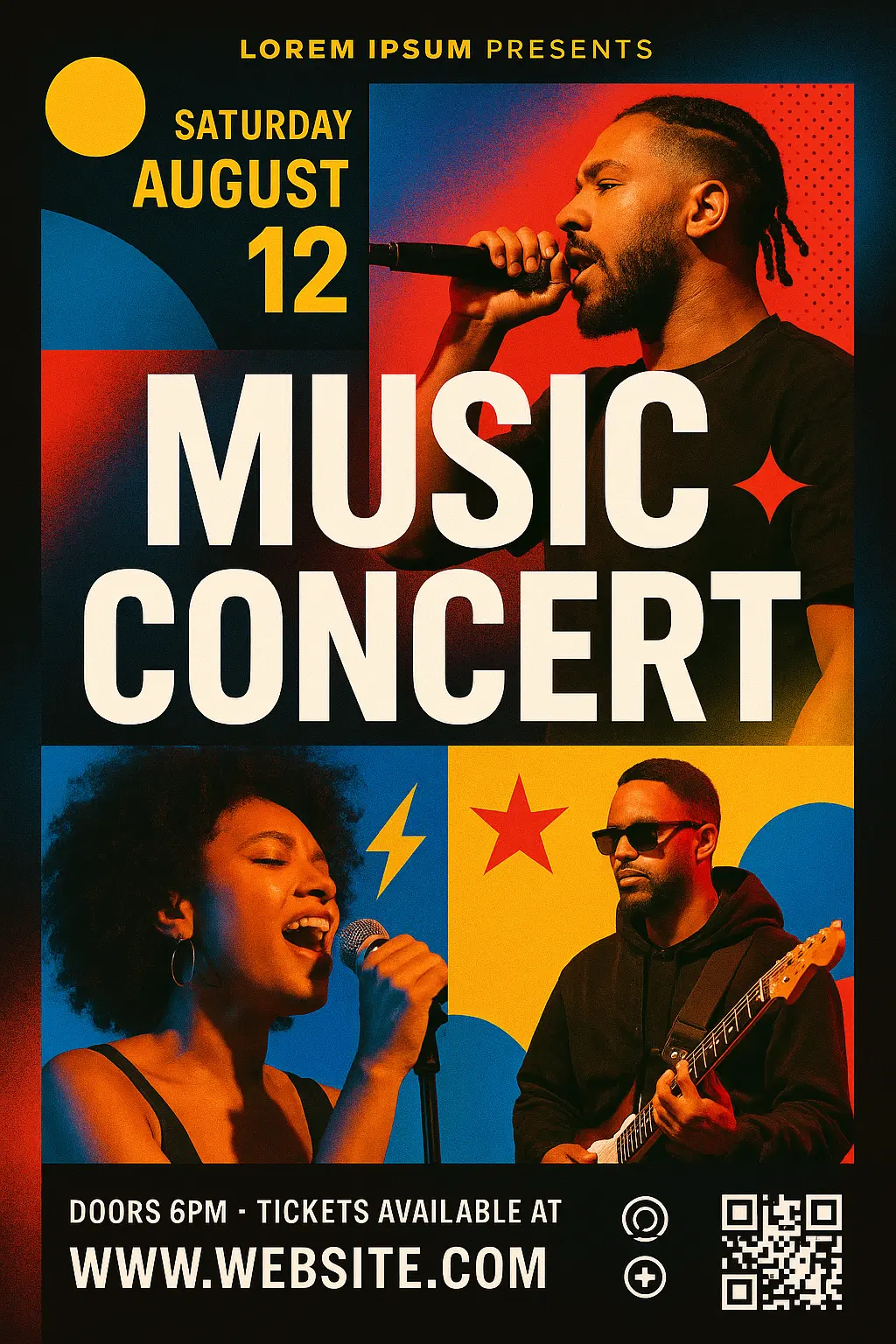 Event Poster template for a music concert with vibrant design
