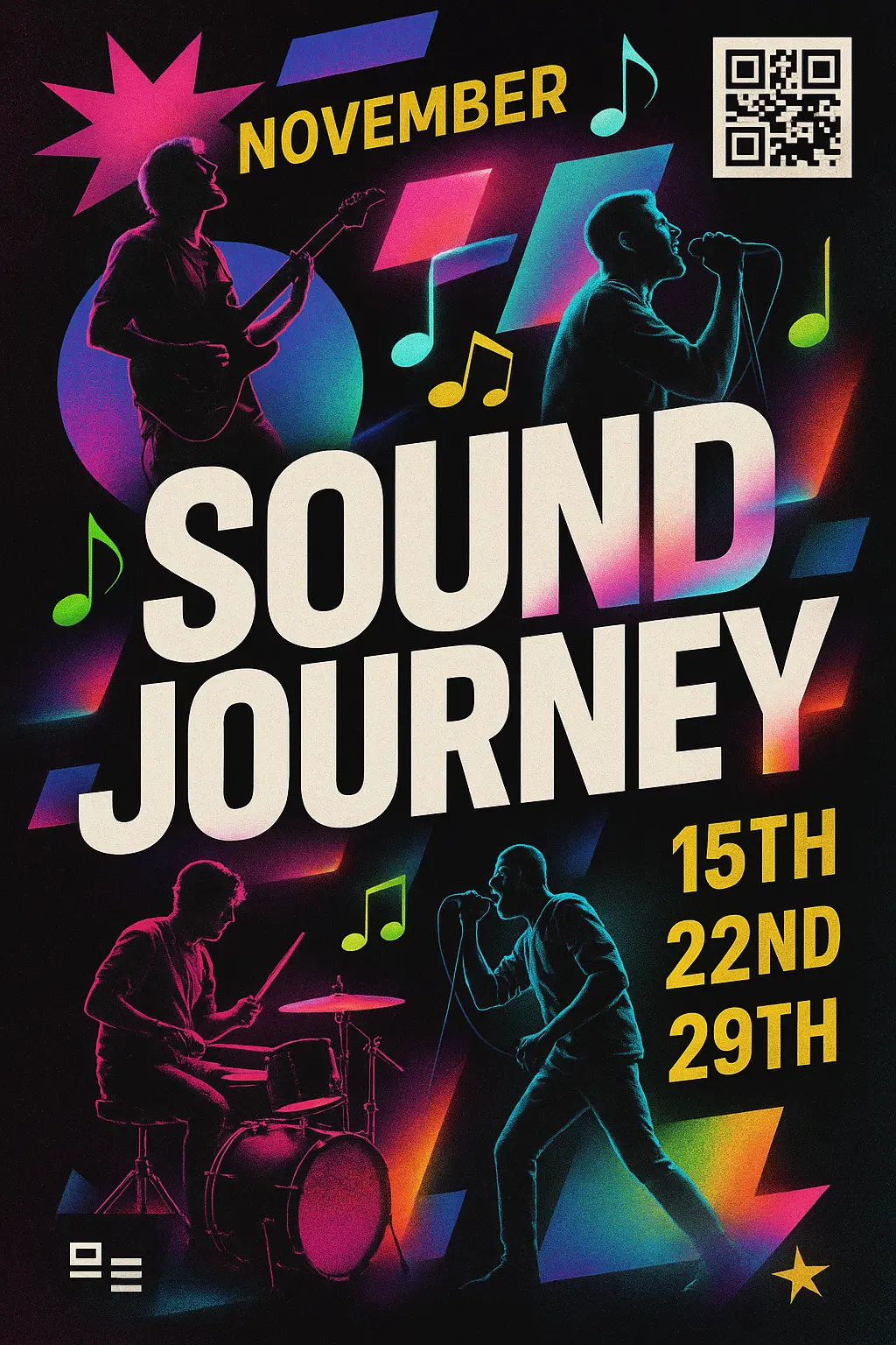 Contemporary music tour event poster template.