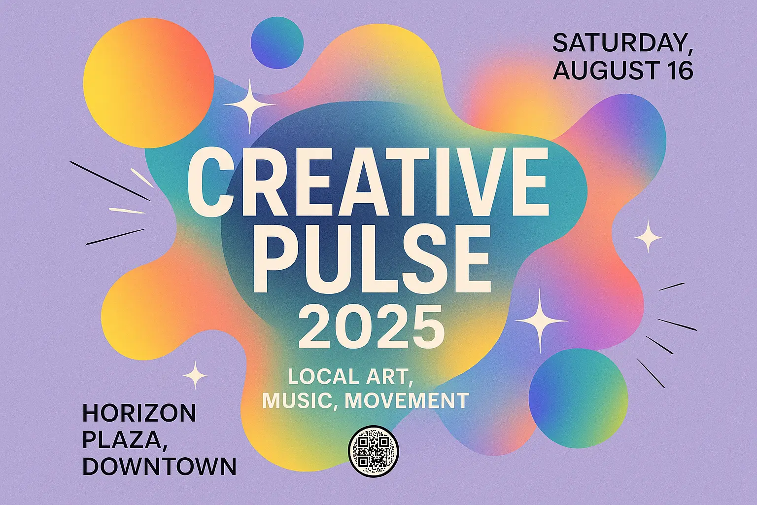 Event Poster template with bold modern layout and arts theme
