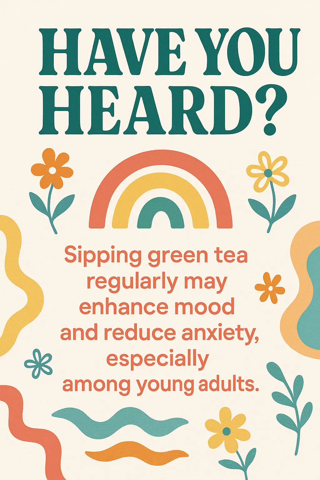 Informational Poster template on green tea and mood benefits