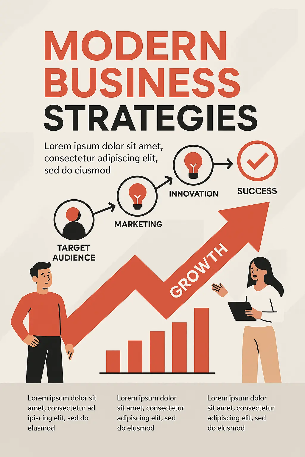 Informational Poster template with business strategy infographic