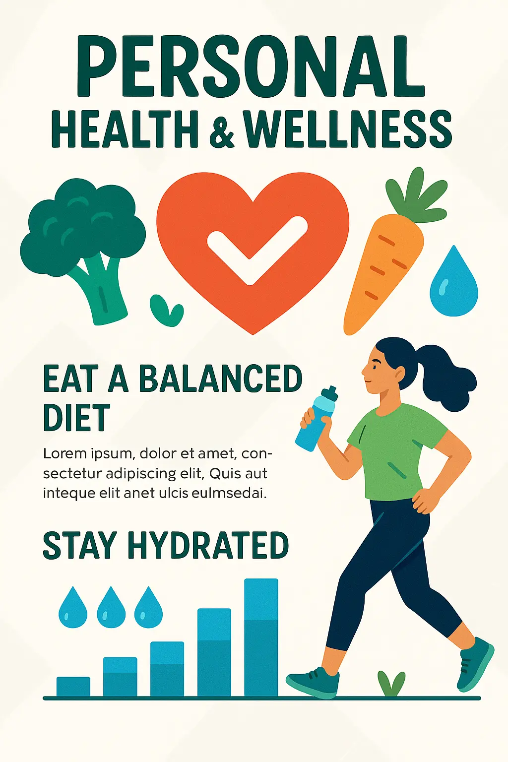 Informational Poster template on health and wellness with vibrant visuals