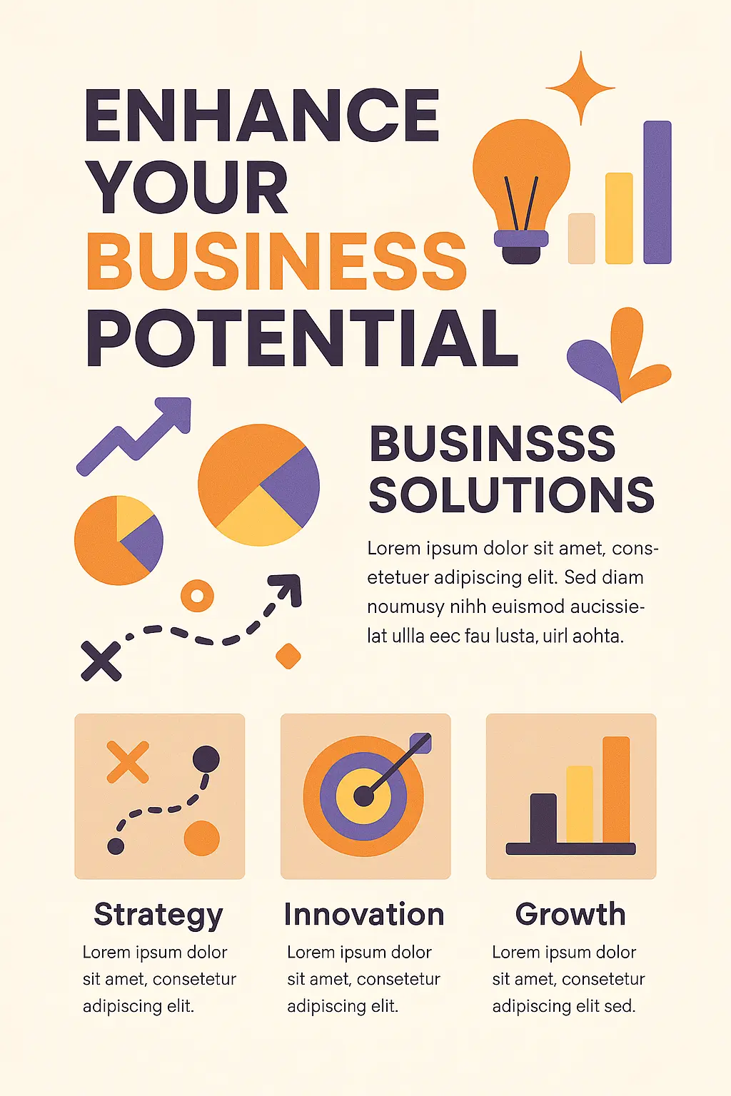 Business Informational Poster template with modern design and vibrant colors