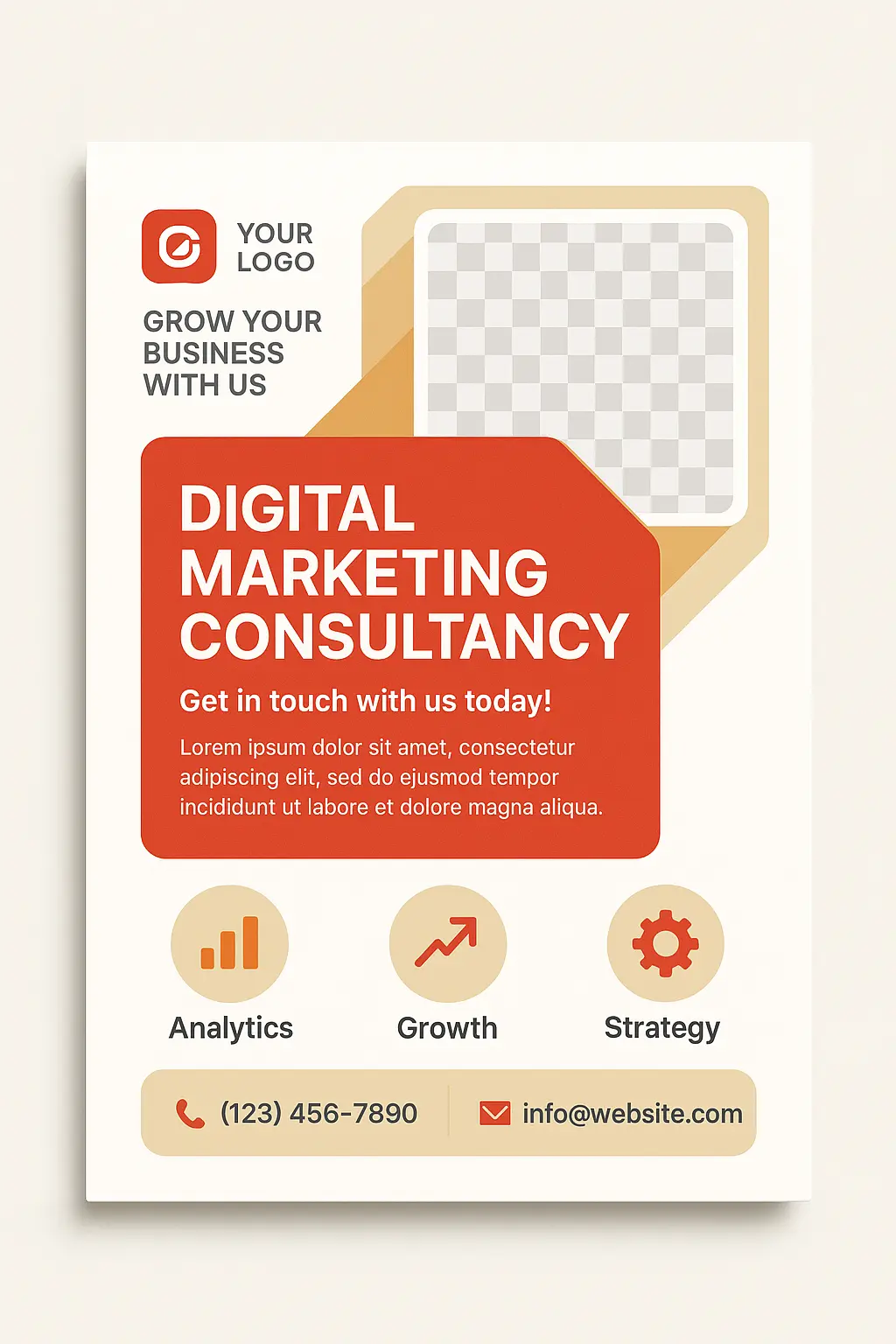 Contemporary Informational Poster template for digital marketing