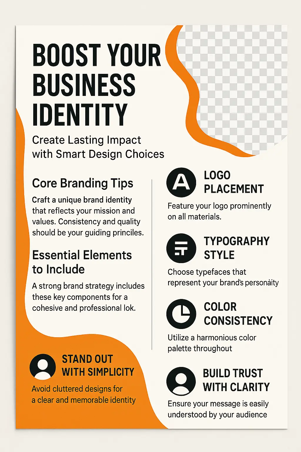 Informational Poster template on small business branding tips