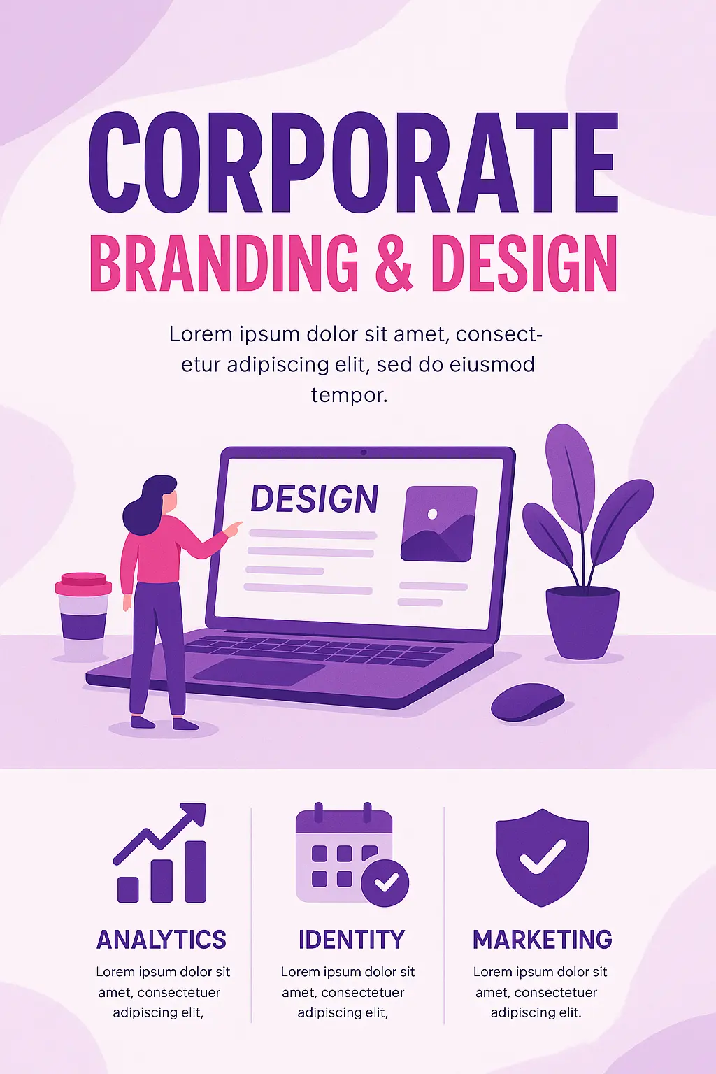 Informational Poster template with modern corporate design elements