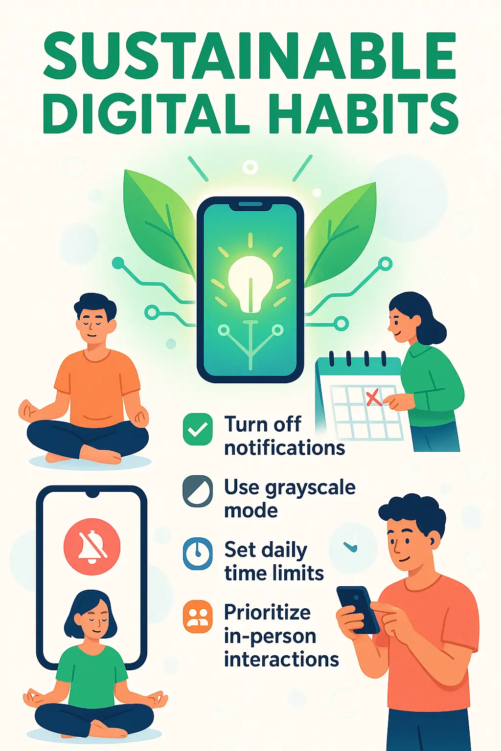 Informational Poster template on sustainable digital habits