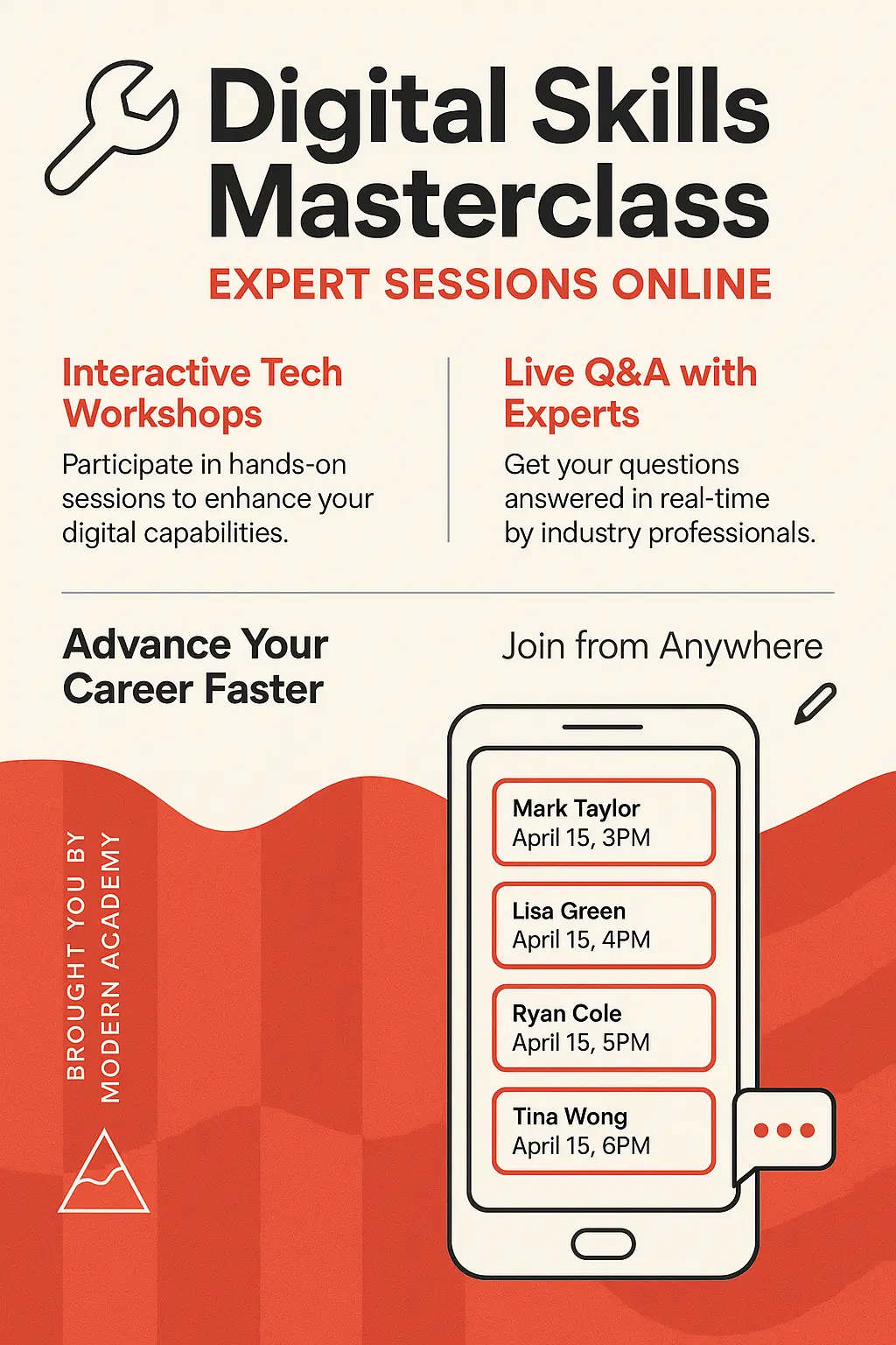Informational Poster template for online webinar schedule