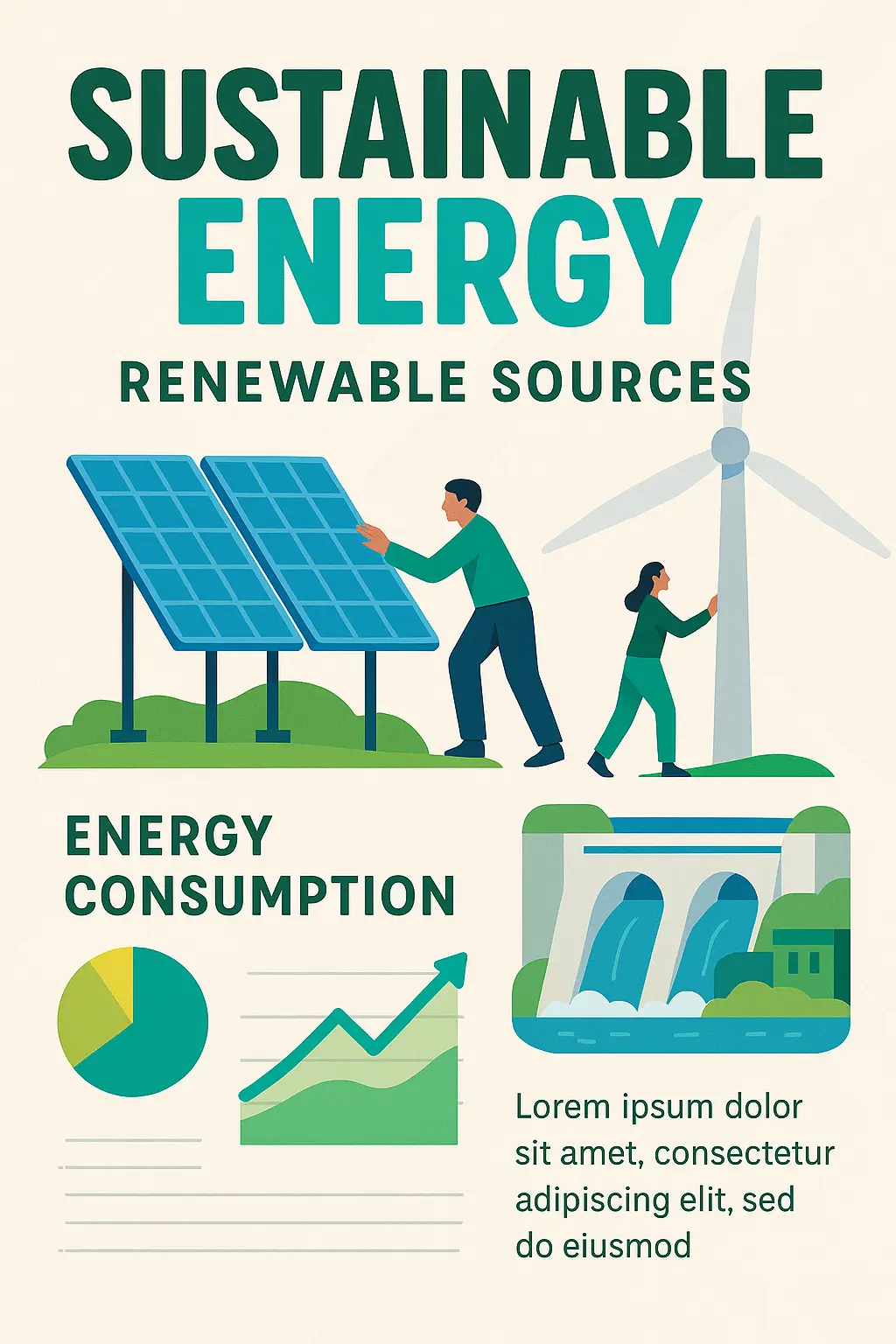 Informational Poster template on sustainable energy practices