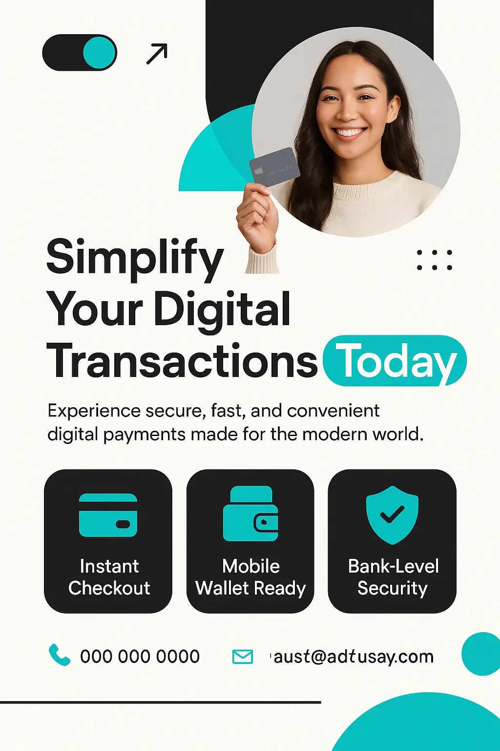 Modern Informational Poster template about digital payment services