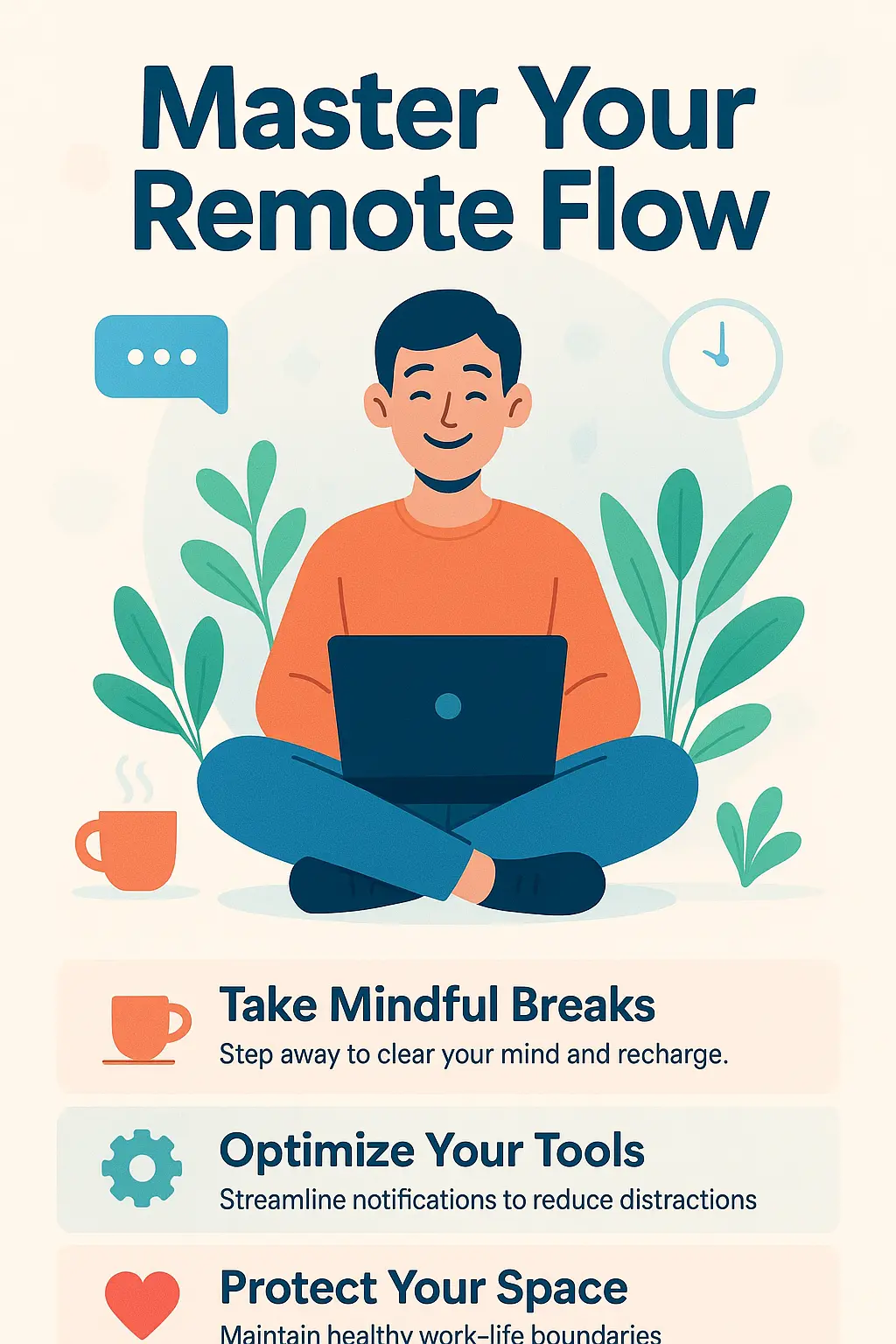 Informational Poster template on digital wellness tips