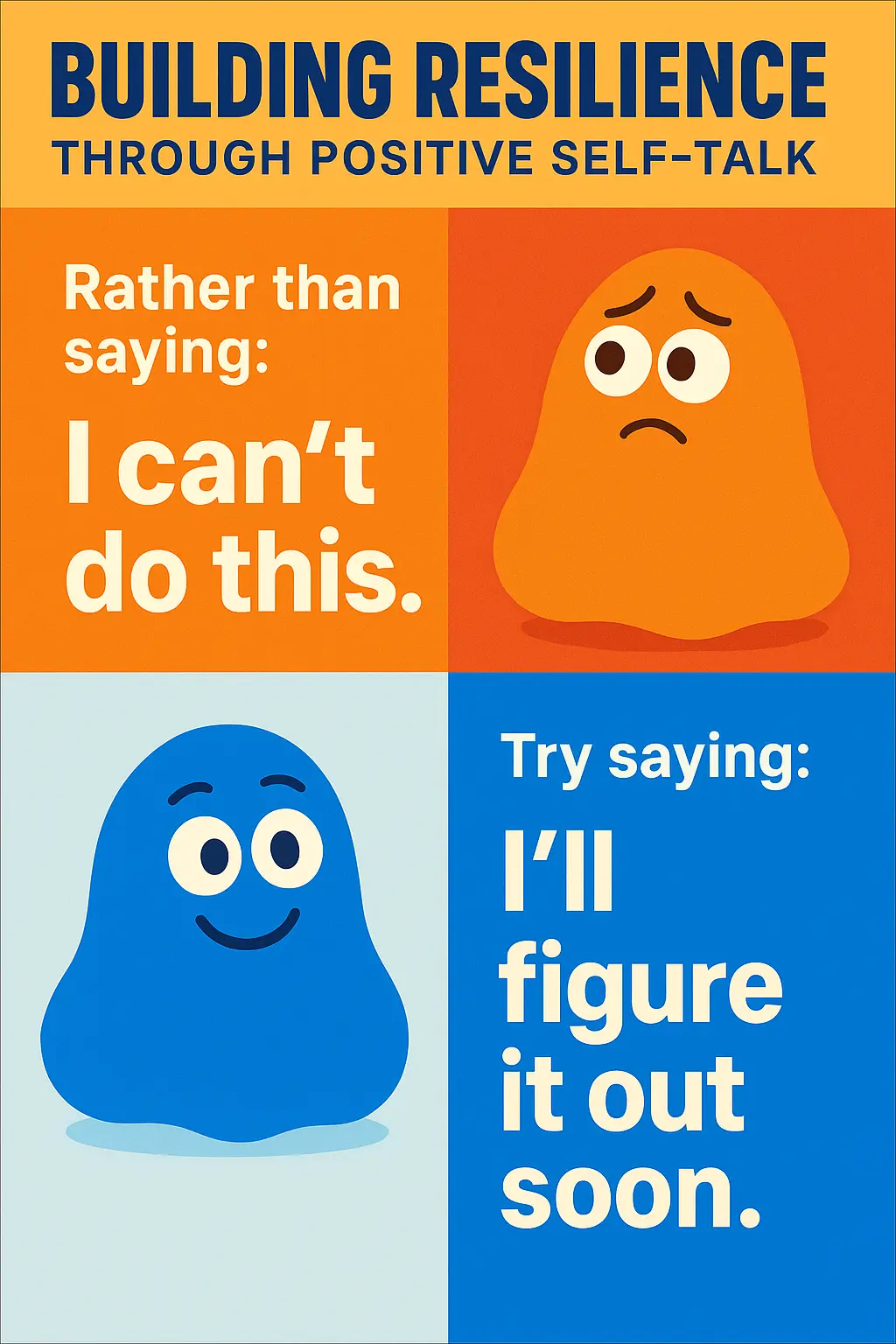 Informational Poster template with cartoon blobs promoting resilience