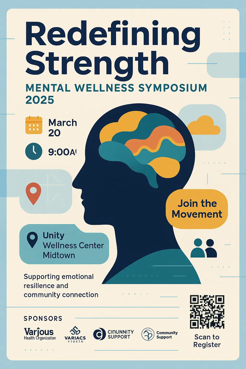 Informational Poster template for mental wellness event