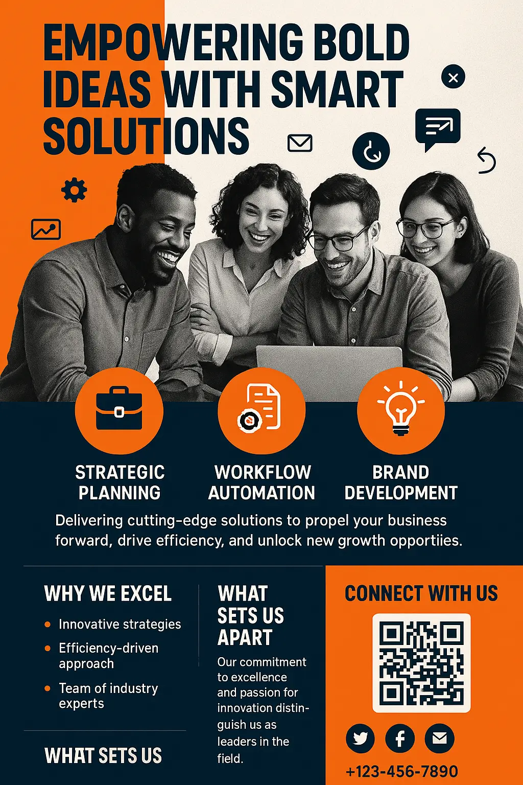 Informational Poster template with business service highlights and contact info