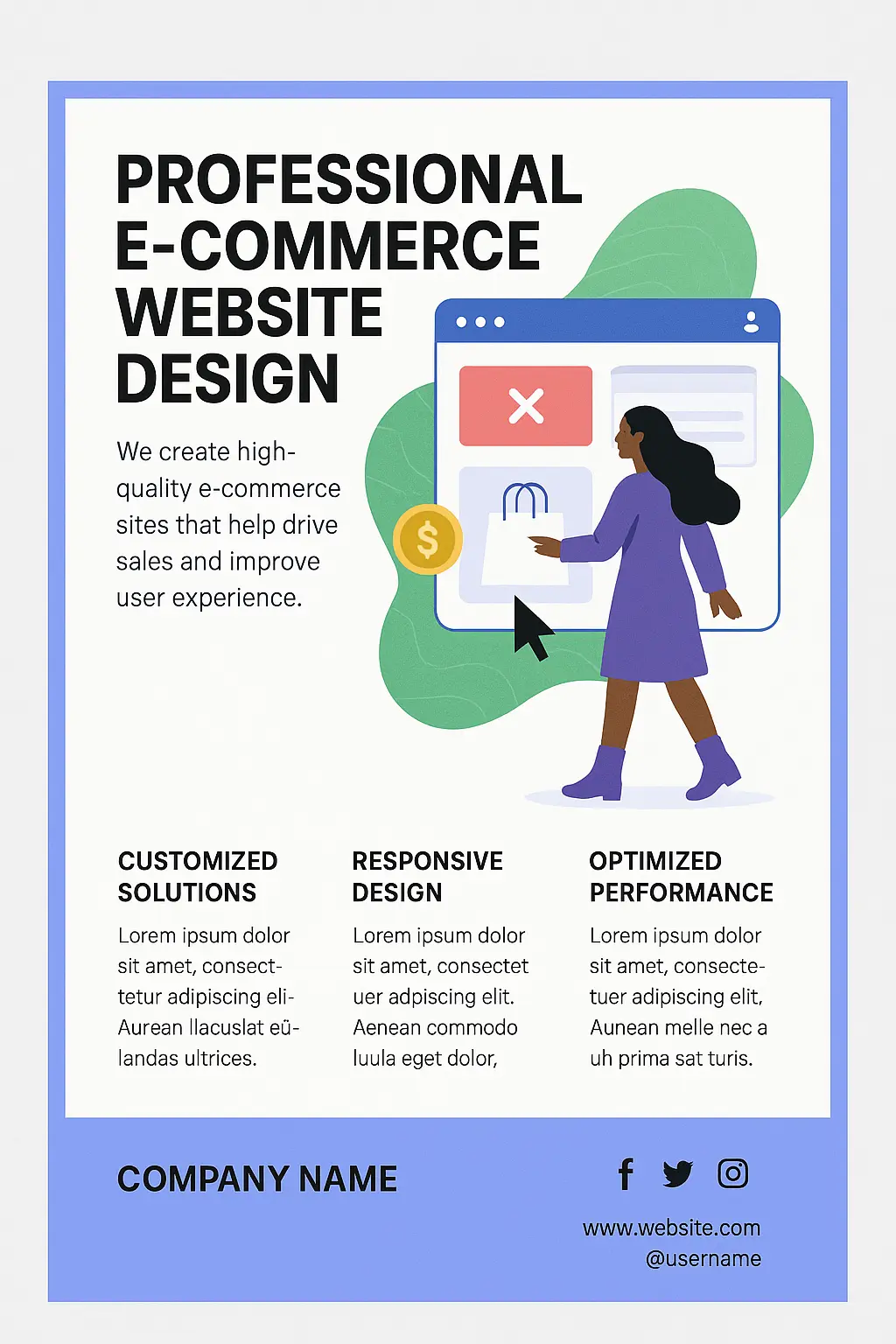 Informational Poster template for online store design services